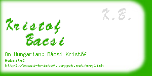 kristof bacsi business card
