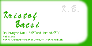kristof bacsi business card